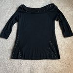 White House | Black Market Elegant Sequined Black Sweater Size Medium Photo 8