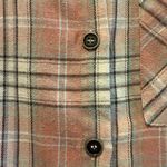 Pink Lily  Button Down Flannel Shirt Front Pocket Pink Flannel Size Small Photo 2