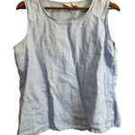L.L.Bean Linen Tank Top Women's Sleeveless Blue Casual Summer Blouse Large Photo 0