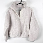 Athleta  Cream Cloud Fleece Quarter Zip Long Sleeves Pockets Sweatshirt Size XS Photo 0