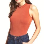 Madewell mockneck tank bodysuit in burnt orange Photo 0
