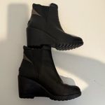 Sorel After Hours Chelsea Wedge Ankle Boots Black Leather Size 7.5 Photo 11