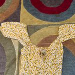 Princess Polly  Kaori Mini Dress Floral Print Mustard Yellow Cap Sleeves Size 0 Photo 1