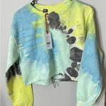 BDG Urban Outfitters Tye Dye Cropped Sweatshirt Crew Neck Blue Yellow NEW NWT Photo 3