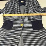 CAbi Checkup Blazer Jacket Womens Medium Navy Blue Gingham Check Stretch Formal Photo 10