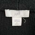 J Jill Knit Duster Cardigan Vest Small Black Open Front Pouch Pockets Relaxed Size undefined Photo 3
