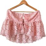 Anthropologie  Strapless Pink Crochet Lace Top Size XL NEW Coquette Fairycore Photo 1