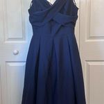 Chi Chi London Navy Bardot Wrap Skater Dress Size 8 Blue Photo 5