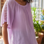 Zac and Rachel  Light Purple Blouse with Lace Sleeves Photo 0