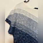 St. John  Womens Asymmetrical Neck‎ Short Sleeves Sweater Blue Shirt Size P Photo 1