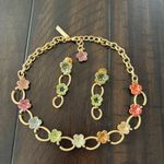 Oscar de la Renta Multicolor Floral Necklace earrings set Photo 2