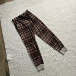 Aerie  Soft Plaid Pajama Joggers brown Gingham Lounge Pants drawstring Photo 0
