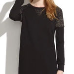 Madewell Black Long Sleeve Dress with tweed Accents size small Photo 0