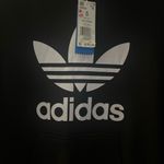 Adidas  Black Hoodie with Iconic White Trefoil Photo 2