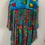 BOP Vintage Art to Wear Tropical Scene Women in Action Art Vibrant Artsy 1X Blue Photo 1