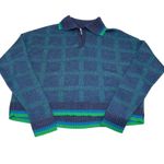 BP Nordstrom  Relaxed Polo Blue Teal Green Plaid Pullover Sweater XL‎ Acrylic Photo 1