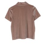 Madewell Velvet Mock Neck Top Womens S Pink Short Sleeve Soft Retro Indie Photo 2