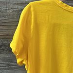 Anthropologie Yellow 100% Pima Cotton V-Neck Boxy Cut Tee Size Medium Photo 2