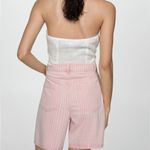 Mango  Striped Denim Shorts Pink Photo 7