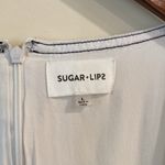 Sugar Lips White with Blue Trim Linen Blend Jumper Jumpsuit Size Large Photo 2
