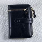 Wallet for Women,Trifold Snap Closure Wallet,Credit Card Holder Coin Purse Black Photo 0