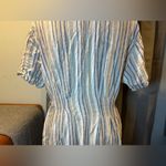 Banana Republic  Pintuck Linen Blend Shirt Dress Size M Multi Stripe Missing Belt Photo 6