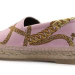 Versace  Baby Pink Gold Chain Graphic Print Canvas Espadrilles Photo 1