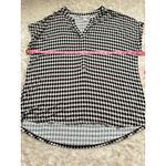 Dana Buchman  XL Short Sleeve Black White Tan Tunic Top Blouse Tee Tshirt Shirt Photo 4
