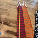 New Maxi Dress Sweater Colorblock Striped Mod Pink Photo 9