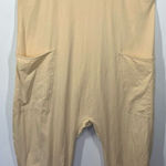 Women's Adjustable Strap with Pockets Slip On Jumpsuit Beige Size Medium NWOT Tan Photo 0