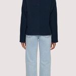 NOIZE Elettra Short Length Vegan Wool Coat Navy Womens Size Large Blue Photo 4