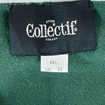 Collectif Lightweight White Ribbed Bow Cropped Green Cardigan Sweater Size 18 Photo 8