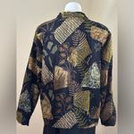 Chico's Chico,s Vintage Gold Black Brown Copper Embellishment Patches Zip Up Sz 2 Lined Photo 6