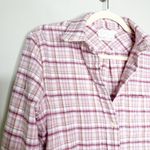 J.Crew  Womens Button-Up Shirt Flannel Plaid Long Sleeve Classic-Fit Pink Size 4 Photo 2