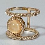 Gold Round Gemstone Diamond Diamonds Band Ring Jewelry Size 8 ✨ Photo 1