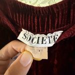 Vintage crushed velvet burgundy rust red peasant goth skirt maxi a line medium Size undefined Photo 7