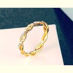 Boutique *NEW 14k‎ Gold Plated Sterling Simulated Diamond Eternity Band Ring, Size 7.5 Photo 10