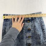 Vtg 90s Sz 12 28” Midi Denim Skirt Button Front Acid Wash Grunge Streetwear USA Blue Photo 6