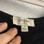 Umgee Boho Cotton Linen Black Blouse Bottom Fringe Crochet Sleeves Photo 4