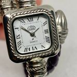 Uss women watch quartz analog 24mm silver purple tone Bracelet Snake running Photo 2