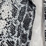 Allison Taylor Womens Jacket M Black White Snake Print Stretch 3/4 Sleeve Crop Photo 8