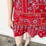 Selfie Leslie [] Red Ariya V-Neck Low Back Ruffle Bandanna Mini Dress Sz Large L Photo 8