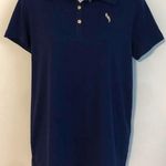 š Pappagallo pullover short sleeve solid navy blue polo top large Photo 2