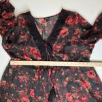 Torrid  Chiffon Lace Floral Bell Sleeve Babydoll Top 2X Sheer Whimsigoth Romanic Photo 12