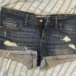 PINK - Victoria's Secret Pink by Victoria’s Secret Dark Wash Distressed Jean Shorts - Size 6 Photo 0