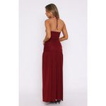 White Fox Boutique White Fox Sweet Skies Maxi Dress Burgundy Small Ruched Gala Valentine New Year Photo 2