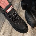 Hunter Women's Black Ankle Boots waterproof NEW 7 chunky heel platform leather Photo 3