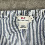 Vineyard Vines  Women’s 4 Blue White Off Shoulder Seersucker Stripe Peasant Top Photo 6