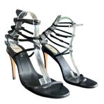 Fendi Women’s Ava Black Leather Crocodile Strappy Sandals Stiletto Heels Size 39 Photo 12