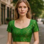 NWOT Indian Bollywood Readymade Ready To Wear Embroidered Blouse Green Size undefined Photo 1